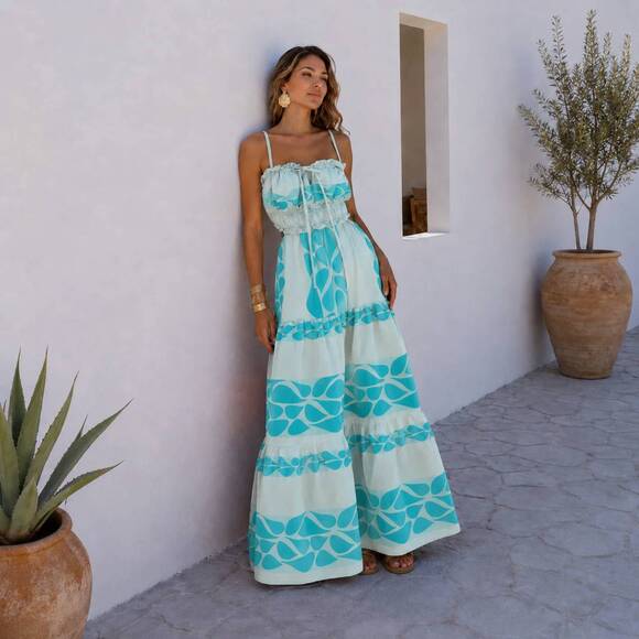 MYSTERY RESORT Dresses & Skirts - NEW MYSTERY RESORT thalassa maxi dress in aqua glass
